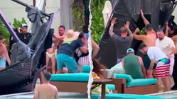 Terrifying scene unfolds as metal cabana frame crashes into packed casino pool area Perth Private Schools